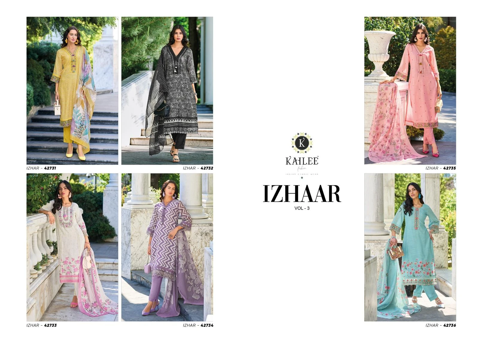 Kailee Fashion Izhaar Vol 3 Pure Linen Wholesale Pakistani Readymade Salwar Suit Catalog — Wholesale Pakistani Suits, Kailee Fashion wholesale from Surat — view 9